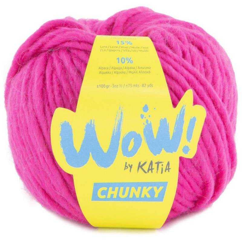 Katia Wow Chunky Laine Pelote de Couleur Ros Fluor Cod.65