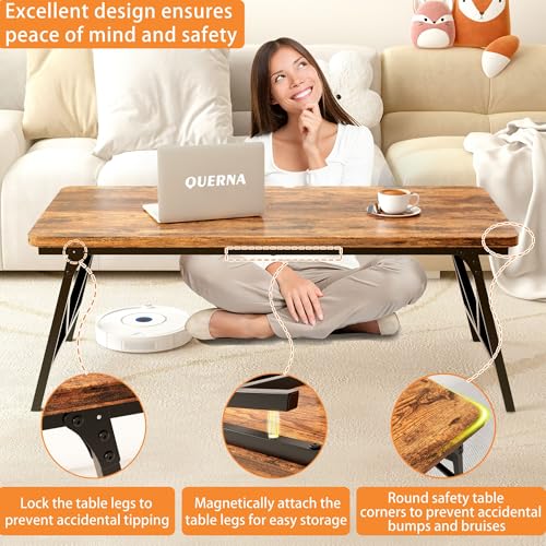 Folding-Coffee-Table-No-Assembly-Low-Coffee-Table-Floor-Table-Desk-for-Sitting-on-The-Floor-Portable-Floor-Table-for-Living-Room-Home-Caravan-and-Outdoor-use-39L-x-19W-x-15H Folding Coffee Table No Assembly Low Coffee Table Floor Table Desk for Sitting on The Floor Portable Floor Table for Living Room Home Caravan and Outdoor use 39L x 19W x 15H