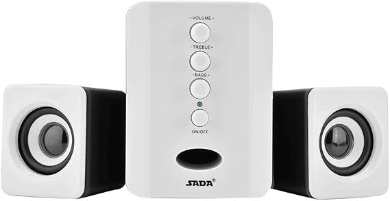 Bewinner Computer Speakers for Desktop or Laptop PC | USB-Powered Bookshelf Speakers - Active Near Field Monitors - Studio Monitor Speaker Bass Speaker High-Performance Loudspeaker (White)