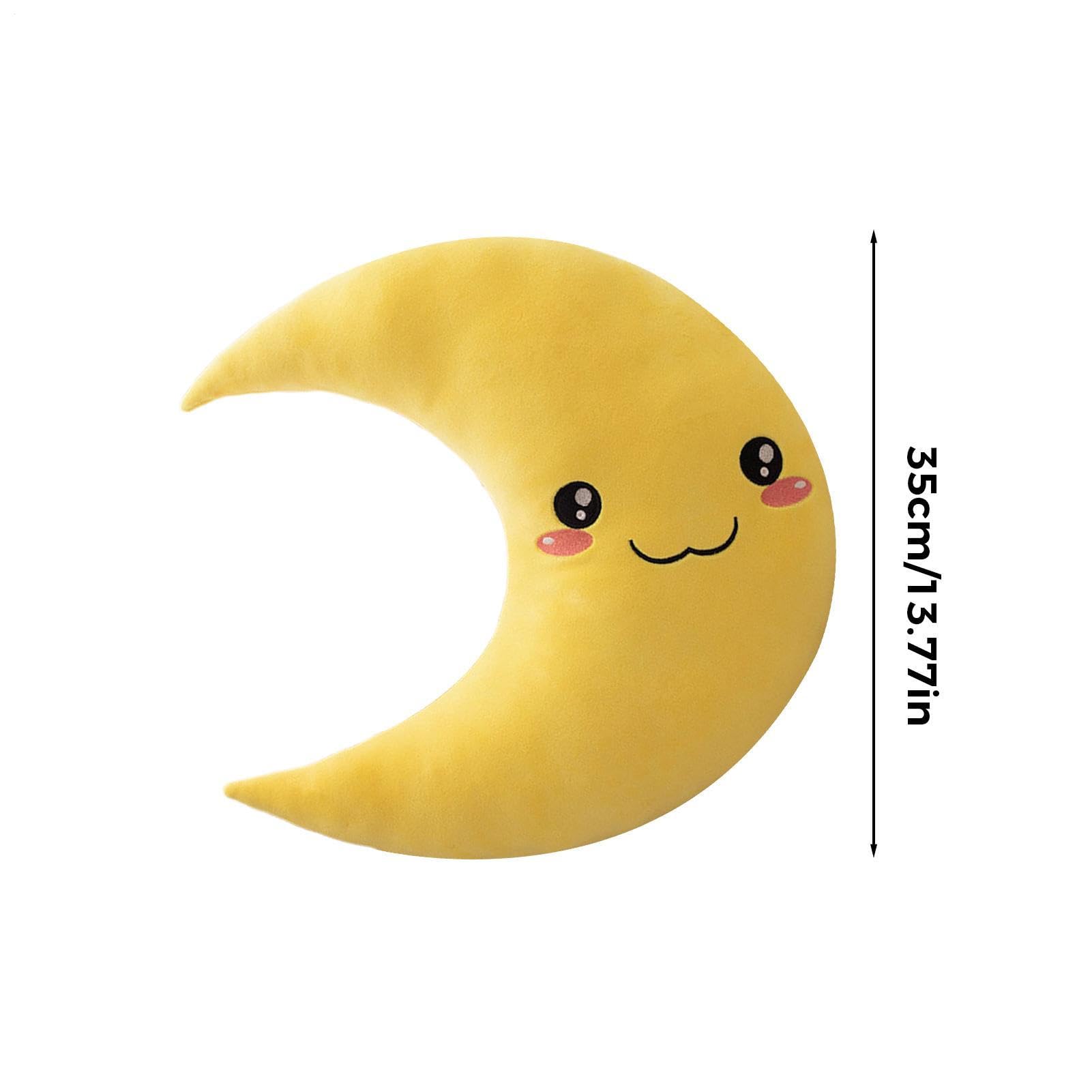 Almohada en forma de luna, cojín de peluche suave, almohada de 9.84 pulgadas con función de felpa, accesorio de decoración de guardería, cama con diseño auténtico, regalo para niños para habitación y — view 2