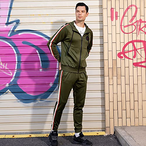 Sets fall and winter men's loose casual sports sets men's cardigan-Black-Large3