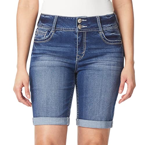 WallFlower Shorts for Women Luscious Curvy 9-Inch Bermuda Denim Mid-Rise Short- Jenna 13