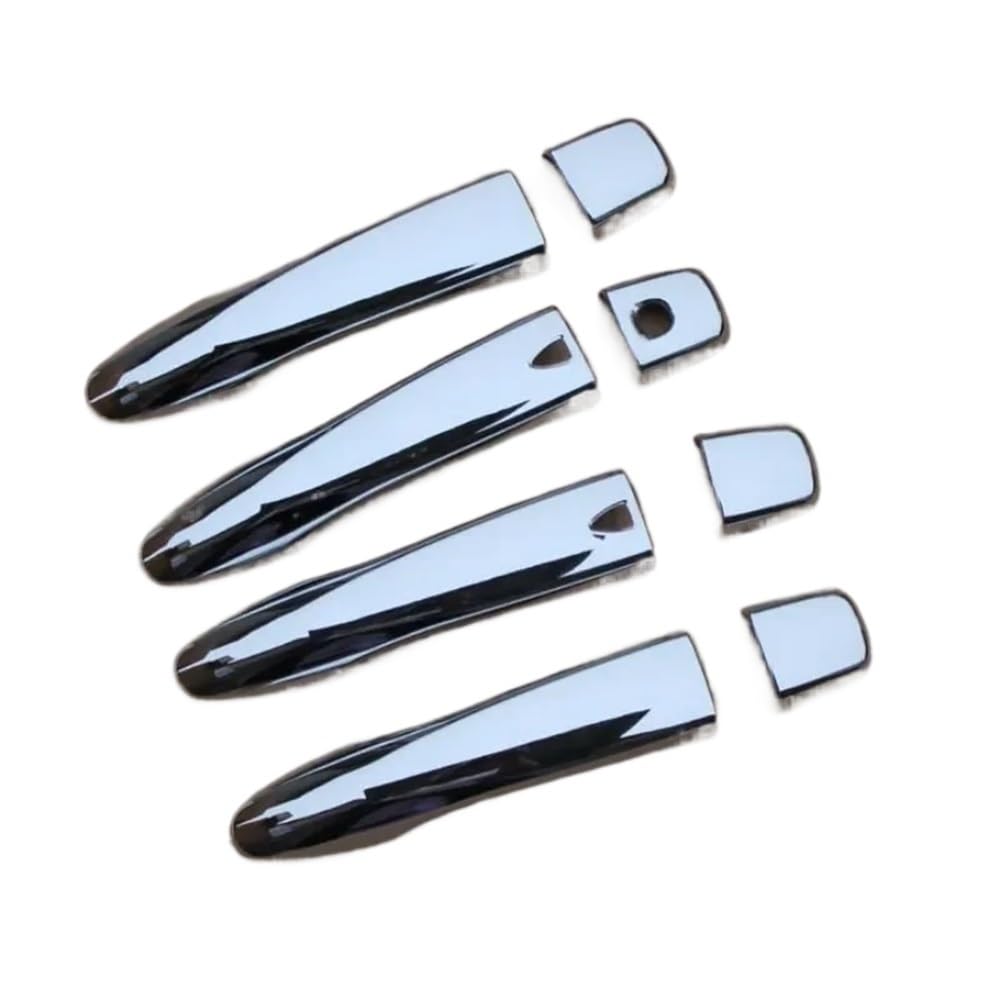 Mlhoghigd Silver 2 Buttons Door Handle Car Door Handle Cover Catch Cap Trim Molding For Versa For Tiida 2019 2020 2021 2022 Accessories