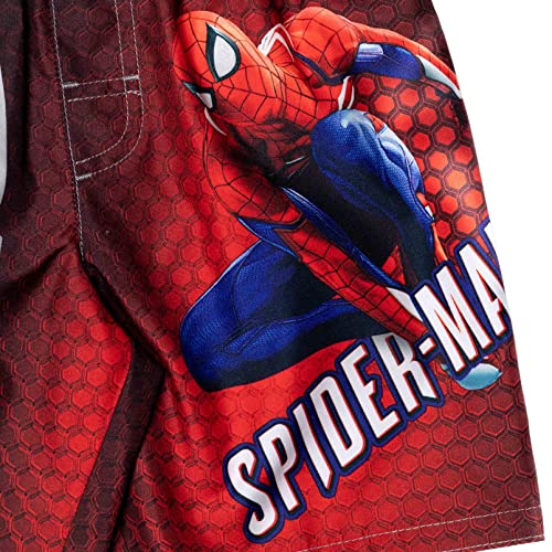 Marvel Avengers Legends Spider-Man Little Boys Swim Rash Guard Swim Trunks Red/Black 5-6 #TOP5