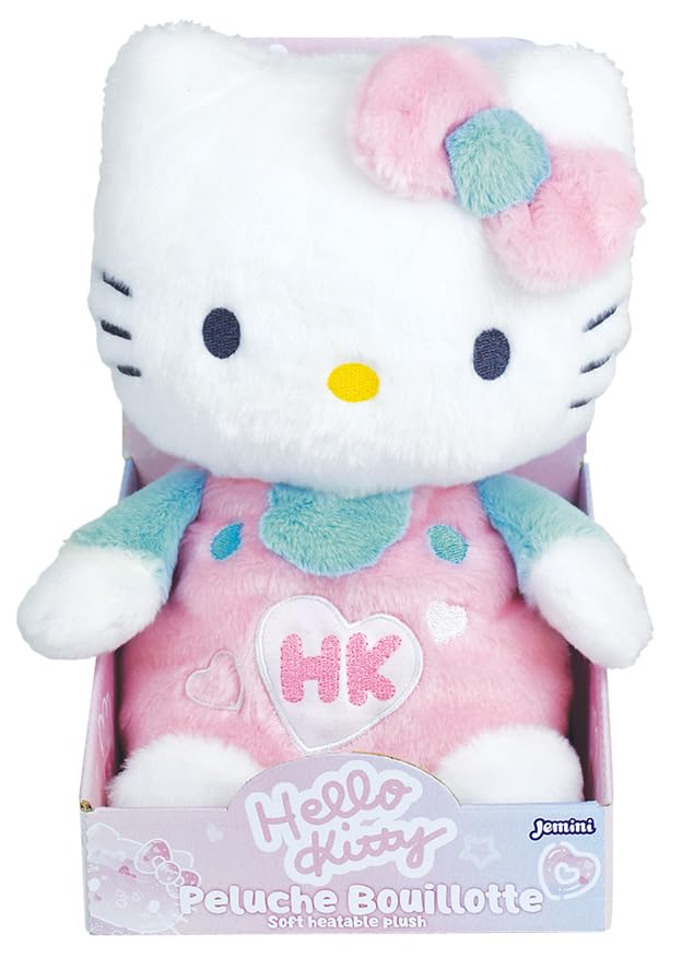 Jemini | Peluche Hello Kitty Bouillotte Chauffante | 21 Cm | Doudou Chauffant Bébé sans Eau | Micro-Perles D’Argile Naturelles | Jouet Réconfort Bébé |...