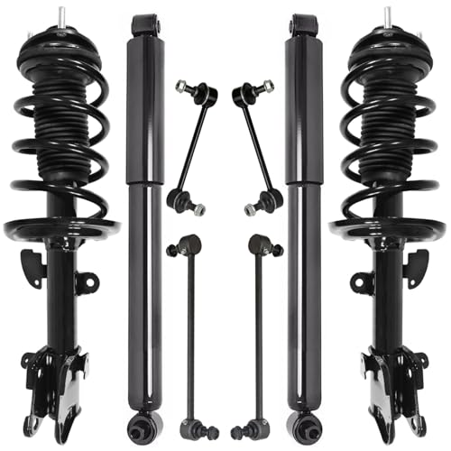 Image of Detroit Axle - 8pc Struts Kit for 2007-2013 Acura MDX 2010-2013 ZDX, 2 Complete Front Struts with Coil Spring 2 Rear Shock Absorbers 4 Sway Bars 2011 2012 Replacement