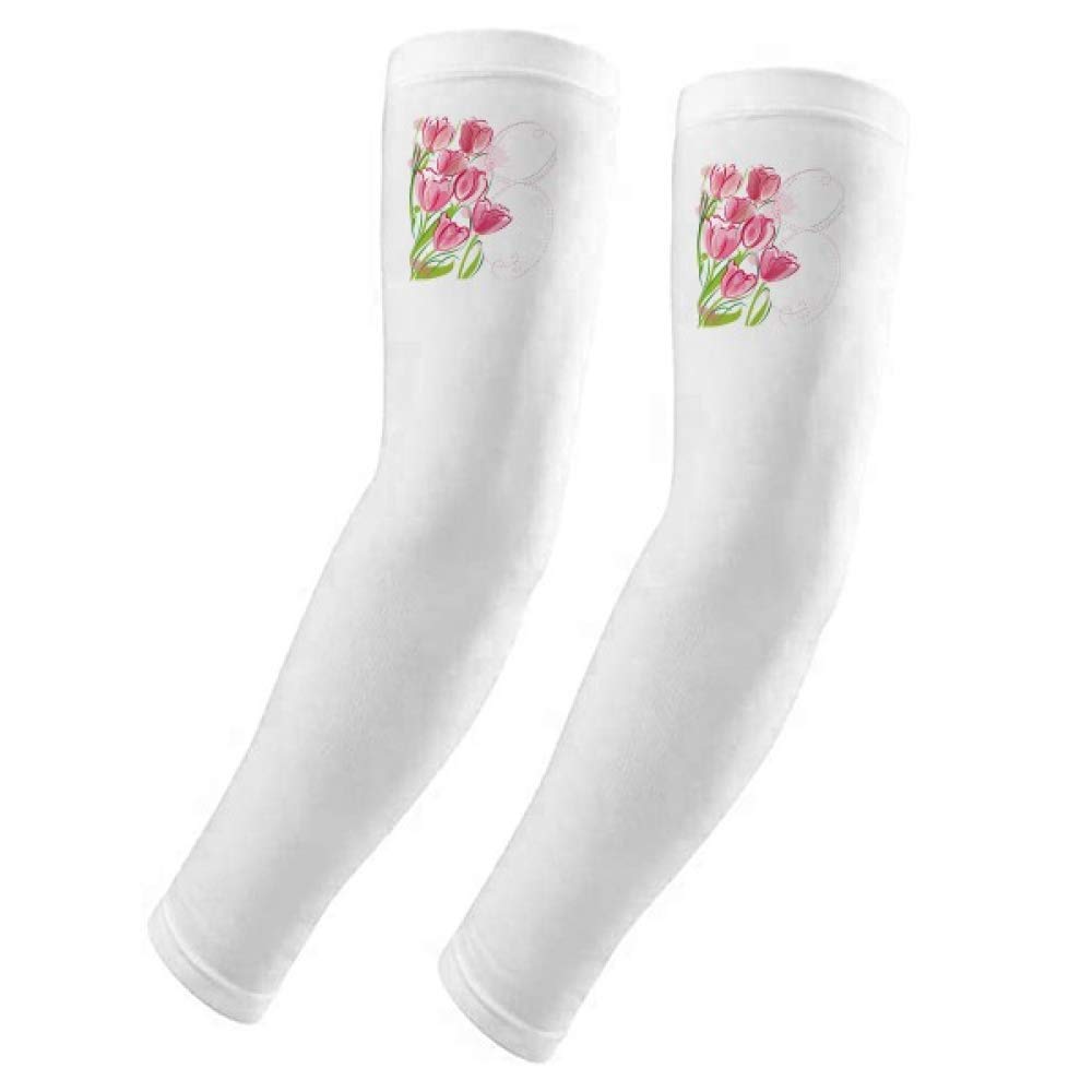 Housse de gants peinte à la main motif tulipes en tissu premium pour passionnés