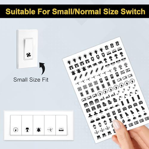 Image of GLUN 750+ Self-Adhesive Switchboard Button Plastic Surface Stickers with 40+ Icons Decorative Labels for Fan,Light,AC,Fridge 5-in-1 Set(Gold,Rose Gold,Black,Multicolor,Rainbow Color Fusion)