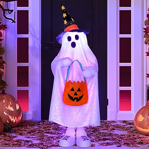 Halloween Decorations Outdoor Ghost Decor Light-Up Color-Changing Spooky Ghost Porch...