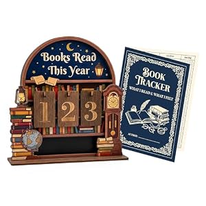 Woodamore Books Read This Year Counter, Book Tracker Gift for Book Lovers