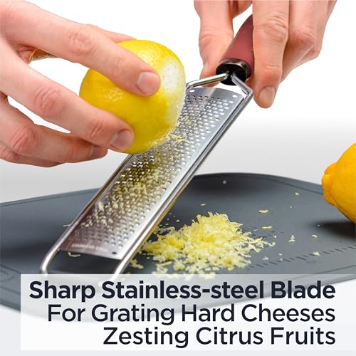 Deiss-PRO-Citrus-Zester-Manual-Cheese-Grater-Parmesan-Lemon-Ginger-Garlic-Nutmeg-Chocolate-Sharp-Stainless-Steel-Blade-Dishwasher-Safe