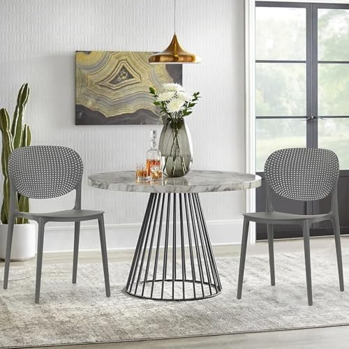 Image of Dream Furnishing - Set of 4 Stackable Dinning Chairs for Home Cafe Office Hotel for Indoor and Outdoor Patio (Grey)