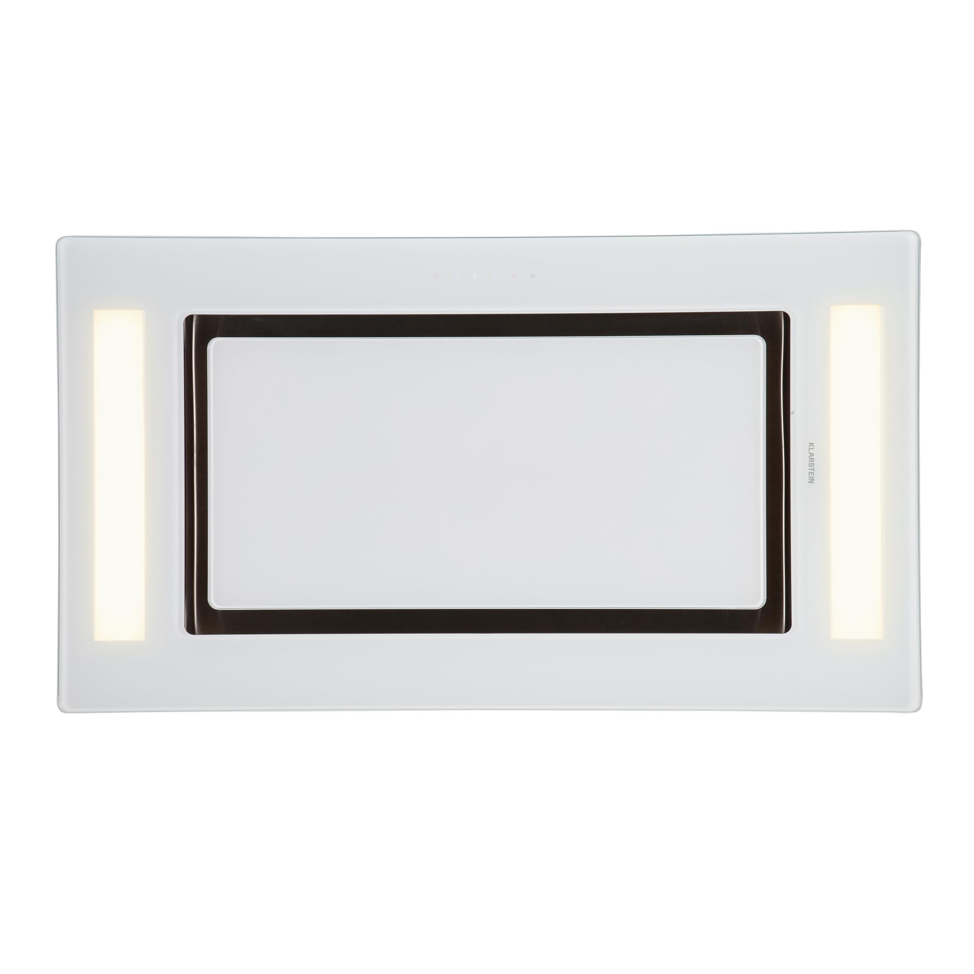 Klarstein Remy - Cappa Cucina, Cappa Aspirante ad Incasso, Controllo Touch, Cappa ad Isola, Illuminazione Piano Cottura, LED, Fino a 620 m³ / h, Telecomando, 90 cm, Bianco