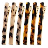 Cobahom 6 Pack Leopard Print Hair Clips Duckbill Hair Clip Metal Duck Teeth Hair Pins Chic Tortoise Shell Hair Barrettes for Women and Girls