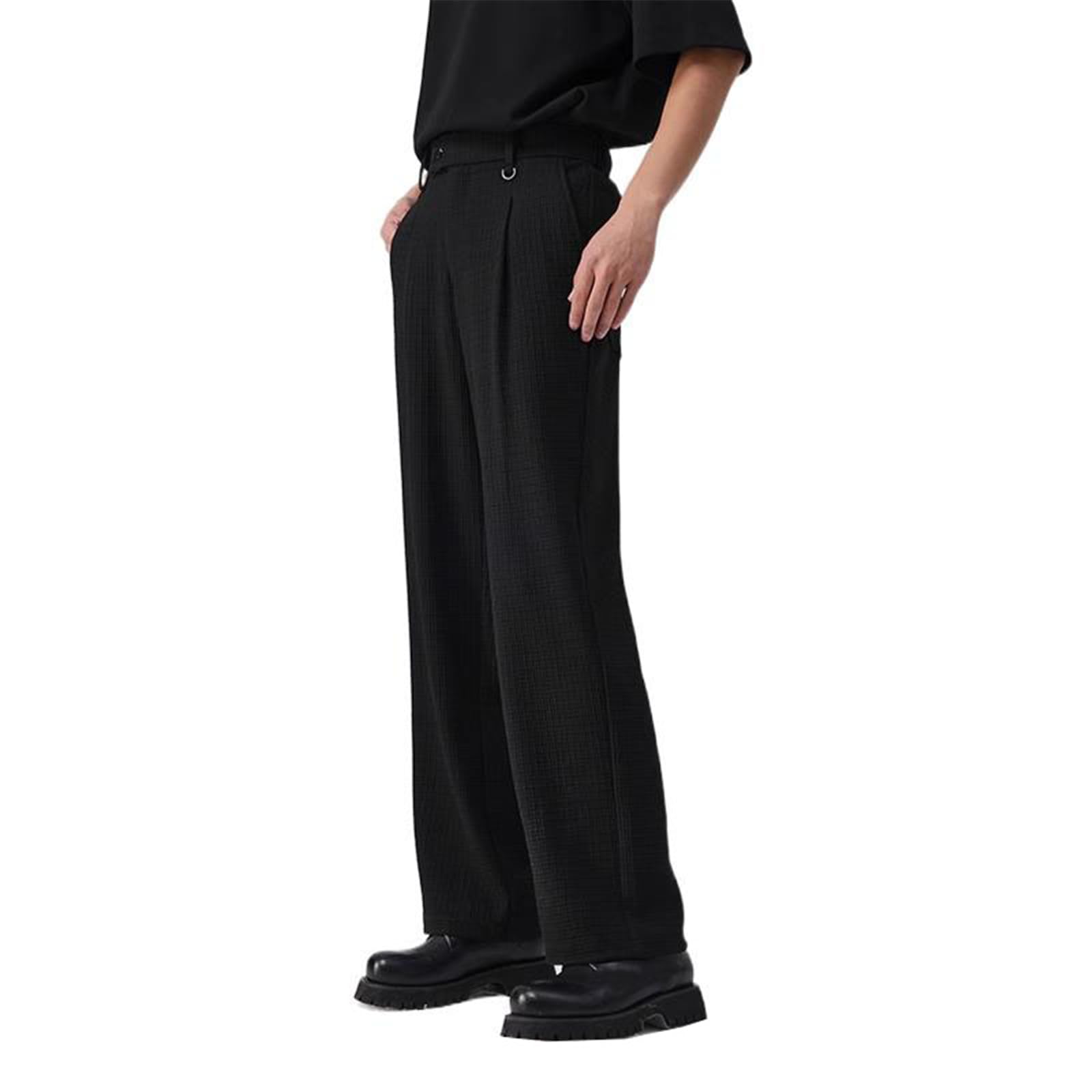 Mens Suit Pants Spring Slim Fit Loose Elastic Waist Business Casual Office Pants for Men