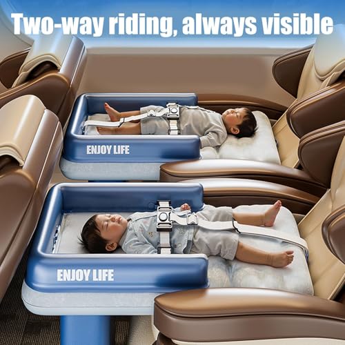 Générique Toddler Airplane Bed, Inflatable Extender Bed, 29.33x20.47 inches Foldable Portable Soft Baby Air Mattress, Comfortable Design for Daycare, Flight, Camping, Train, Hotel, Car Seat – Image 5