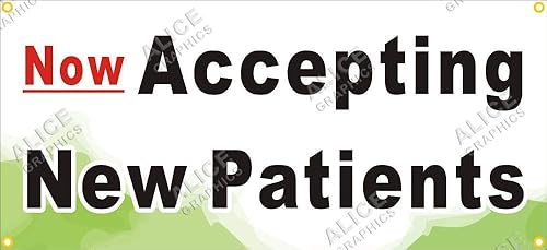 Miniatura 1 de Cartel de 22 x 48 pulgadas ahora aceptando nuevos pacientes (diseño #1), cambio de texto existente disponible (opcional)