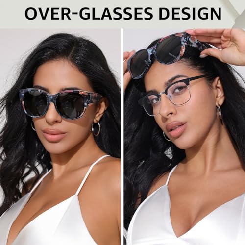 TJUTR Polarized Fit Over Sunglasses for Women, Trendy Sun Glasses Over Prescription Glasses UV400 Protection TS5779 - Image 2