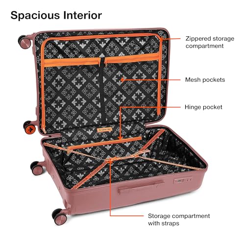 Image of Nasher Miles Polypropylene Spinner Seattle Hard-Sided Check-in Luggage 28 inch | 75cm | 8 Wheels Large Trolley Bag for Travel | Suitcase (Rose Gold)