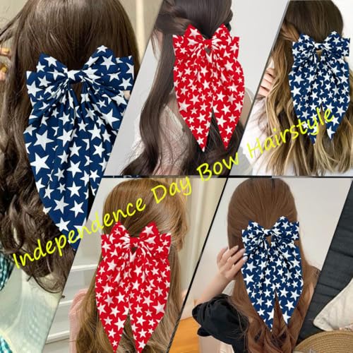 Pinzas para cabello con lazos patriotic 2 piezas miniatura 7
