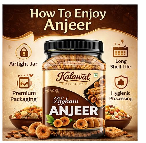 Image of Kalawat Premium Dried Anjeer 415gm | Medium Size Figs | Soft and Sweet Afghani Anjeer Anjir | Healthy Dry Fruits Snack | Rich in Iron Vitamins and Fibre | Low Fat Snack