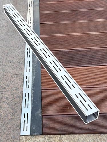 Rejillas de Drenaje Delgadas para zanjas, Ideales para el Drenaje de Patios, de 3 m (9,8 pies) con Cinta Adhesiva Drenaje de adoquines de hormigón y Piscinas. Fácil Instal