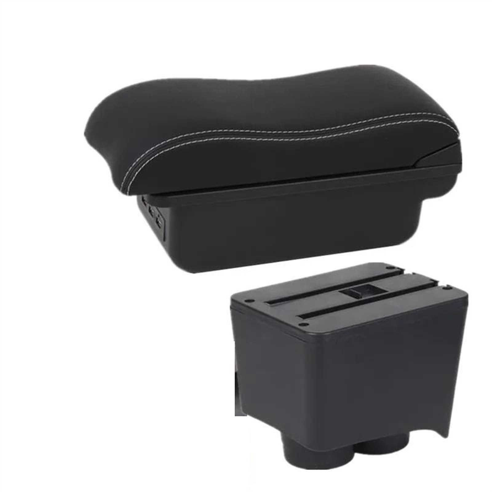 NOHEEU Car Armrest Box 2002-2009 Interior Retrofit Storage Accessories For Polo 9N 3 Mk4(B2 white line 3USB)