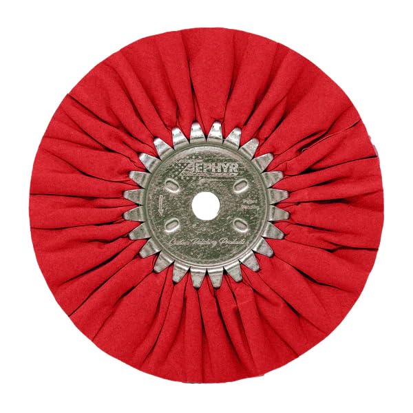 Image of Zephyr Custom Polishing Products Airway Buffing Wheels for Industrial Polishers, Big Rigs and Lifted Trucks. Made in The U.S.A.(Heavy Primary Cut - Rosy Red)