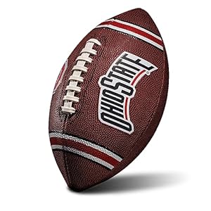 Franklin Sports NCAA Ohio State Buckeyes Kids Youth Football – Official College Team Football with Team Logos – Junior Size Football