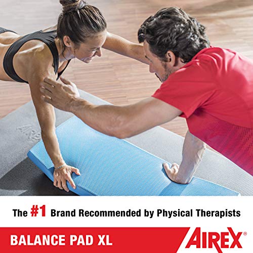 Airex Balance Pad - Exercise Foam Pad Physical Therapy, Workout, Plank, Yoga, Stretching, Standing Desk Balancing Stability Mat, Kneeling Cushion, Mobility Strength Trainer Knee, Ankle - XLarge, Blue