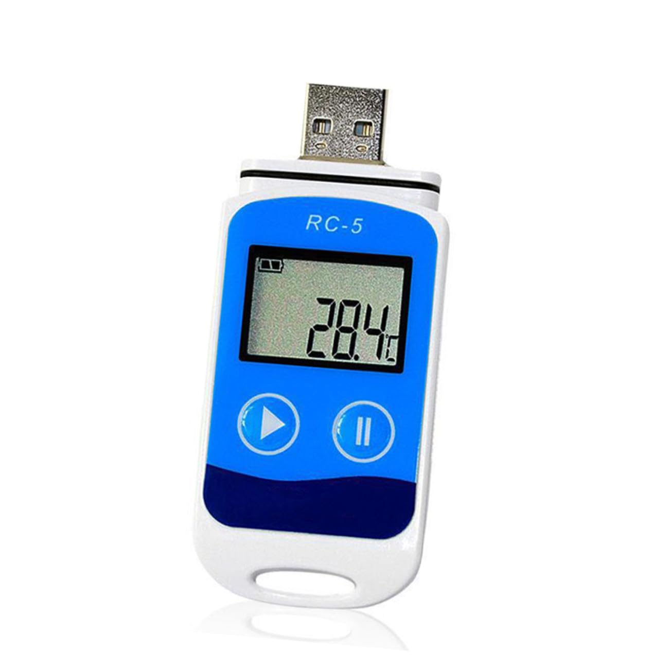 Registratore Temperatura USB Display Lcd Blu, Plastico | Intervallo 30 °c~+70 °c, Risoluzione 0, 1 °c, Allarme Sovratemperatura e Export Dati