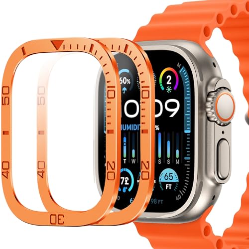 GYOKUYU「アルミ金属+ガラスフイルム」FOR Apple Watch Ultra3 2025/Ultra/Ultra 2 49mm フイルム カバー チタン アップルウォッチ ウルトラ アルミ 軽量 金属リングシート ビジネス風 高級 交換用 ガラス