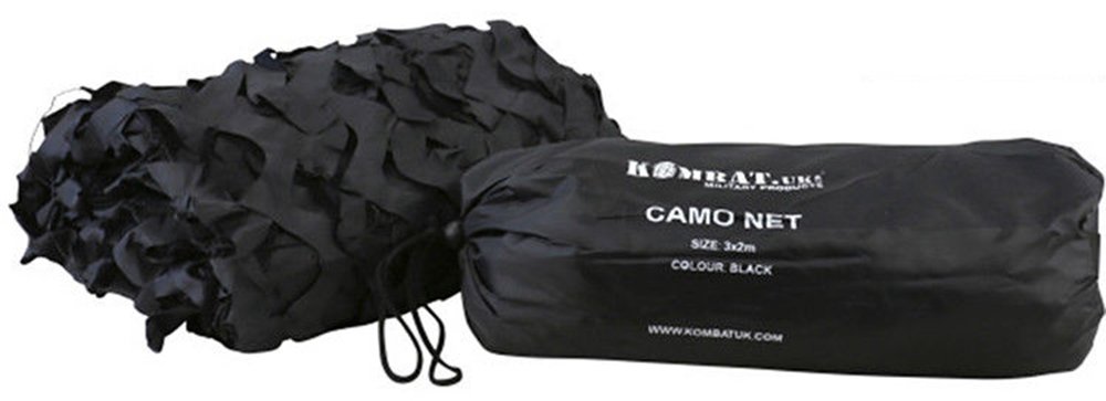 Kombat Tactical Genuine Army Camoflage Camo Net Camping Military Hunting Shooting Sunscreen Nets (Tactical Black)