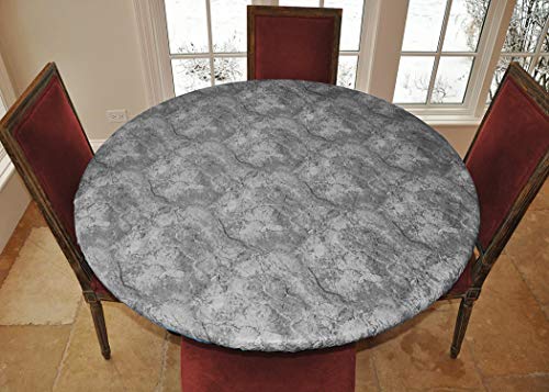 Laminet - Elite Elastic Edged Print Table Pad - Marble Grey - Large Round - Fits Tables Up To 45" - 56” Diameter - The Ultimate Protection For Your Table!!! #TOP2
