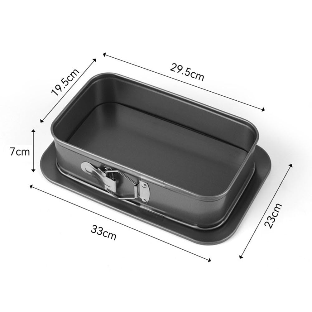 Tortiera quadrata antiaderente con fondo rimovibile, teglia per cheesecake in acciaio al carbonio con chiusura a sgancio rapido per cuocere torte speciali e pane, nero