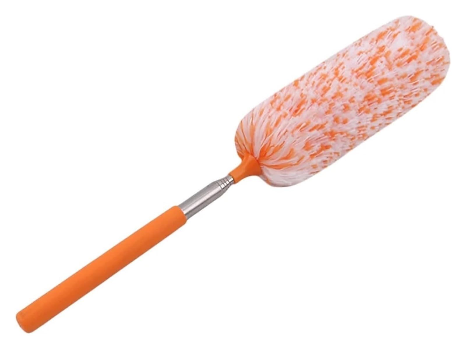 Telescopic Long Bendable Feather duster, Multicolor Feather Microfiber Duster Brush(Orange)