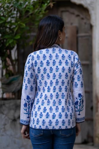Image of Reversible Jacket for Women | Double Sided Quilted Jacket | Reversible Winter Jacket for Women | Stylish Ethnic Printed Jacket | Warm & Comfortable Casual Outerwear