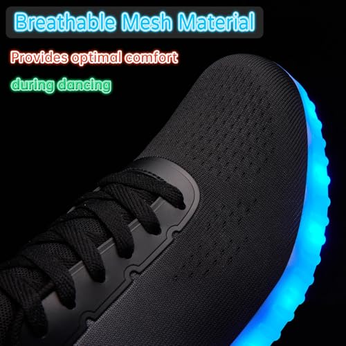 Image of BosenHulu Light Up Shoes for Women Men USB Charging LED Shoes Adult Halloween Dancing Glowing Luminous Trainers Gradient Colors Mesh Upper Party Revel Flashing Sneakers