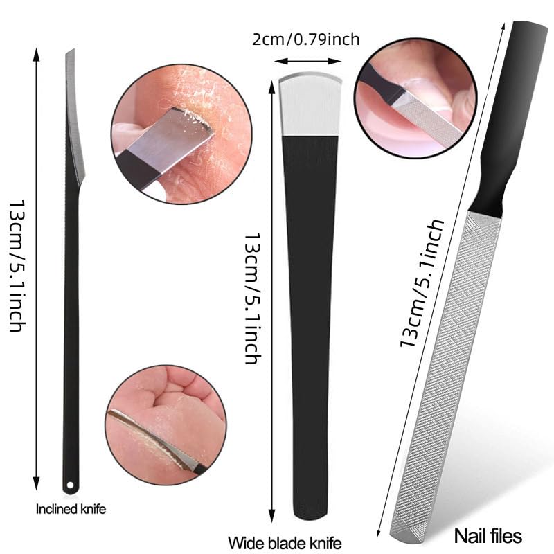 Miniatura 6 de Kit de herramientas de uñas encarnadas de 12 piezas, cortaúñas para adultos y personas mayores, cortaúñas grandes para tratamiento de uñas