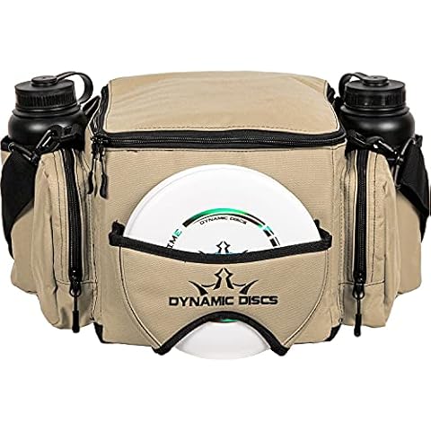 Dynamic Discs Soldier Disc Golf Bag | 18+ Disc Capacity | On-Deck Putter Pocket | Two Storage Pockets | Two Water Bottle Holders | Adjustable Padded Shoulder Strap Included (Sandstone) Cover