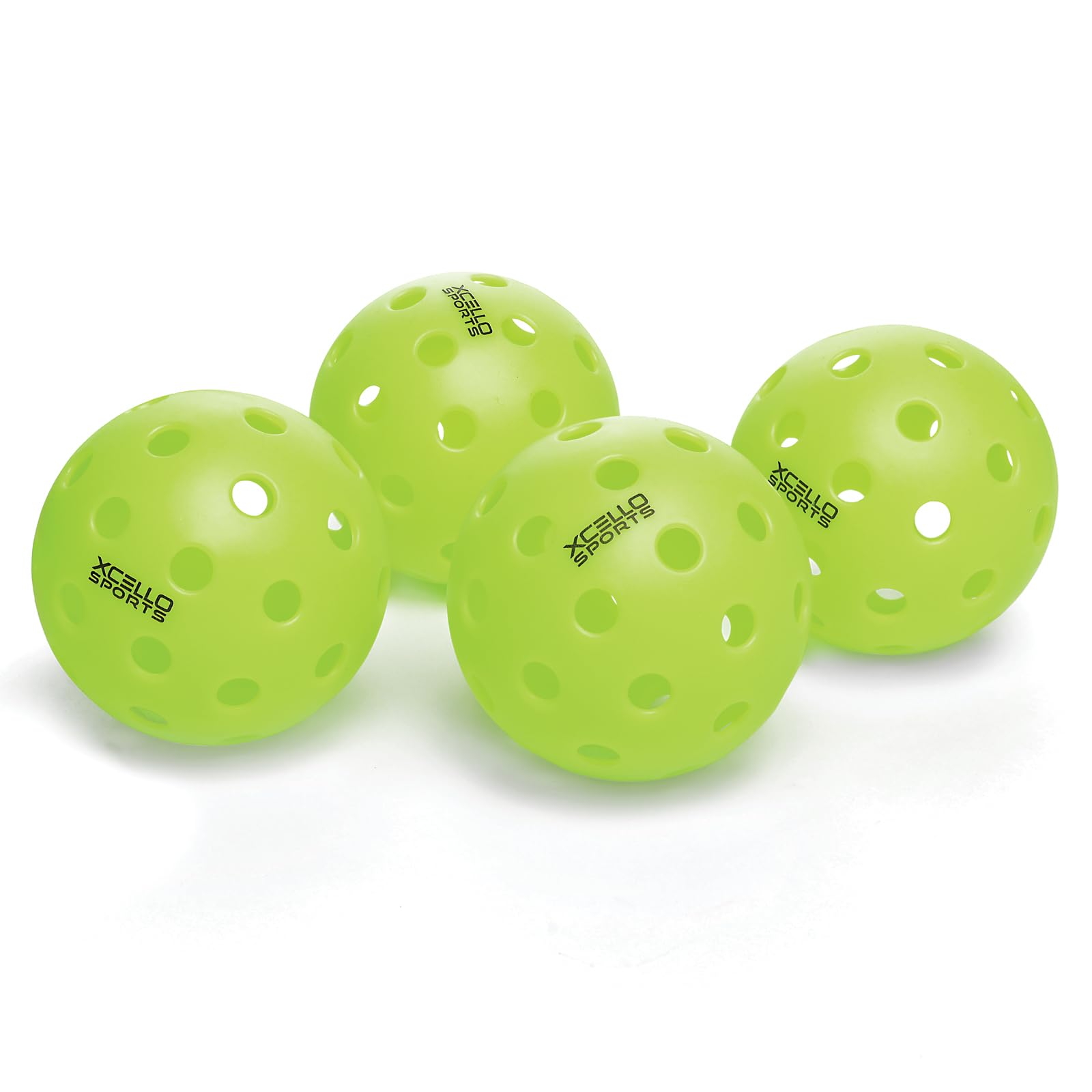 Xcello Sports Pickleball per esterni, confezione da 4, 40 fori, verde neon