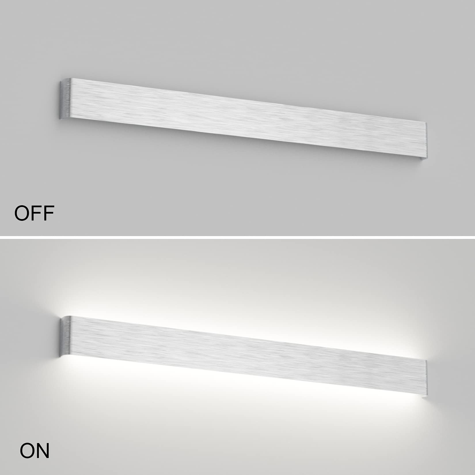 Klighten LED Lampada da Parete 30W Bianco Naturale 4500K, Moderno Up Down Applique da Parete con 85V-265V, Interni Lampada a Muro per Bagno Lampada Soggiorno Camera da Letto Scale Corridoio