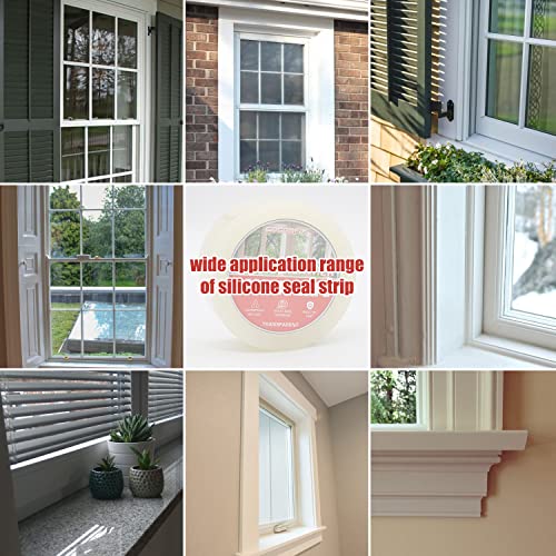 Indoor + Outdoor Transparent Window Weather Sealing Tape, Clear Window Draft Isolation Sealing Film Tape, Transparent Sealing Tape, Removes Cleanly (2 Inch X 30 Yards) #TOP6