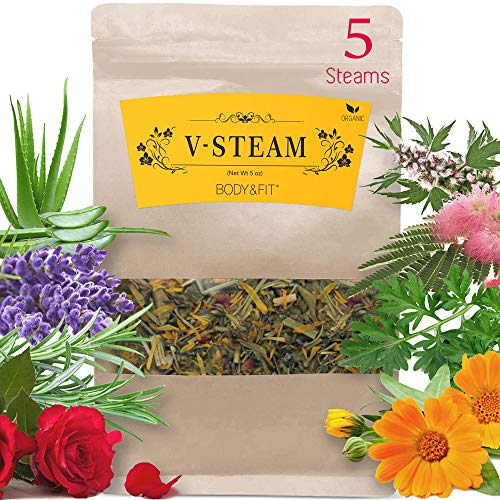 Yoni Steaming Herbs (5 Steams, 5 oz), 8 types of Organic Herbs -Rosemary, Lavender, Aloe Vera, Calendula and more - Detox, Healing and Stress Relief Steam Herbs