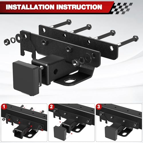 Tow Trailer Hitch Receiver Kit 2 Inch Rear Bumper, Max Towing Capacity 3500 lbs, Compatible with 2018-2025 Jeep Wrangler JL JLU 4 Door and 2 Door Unlimited – Excludes JK Models