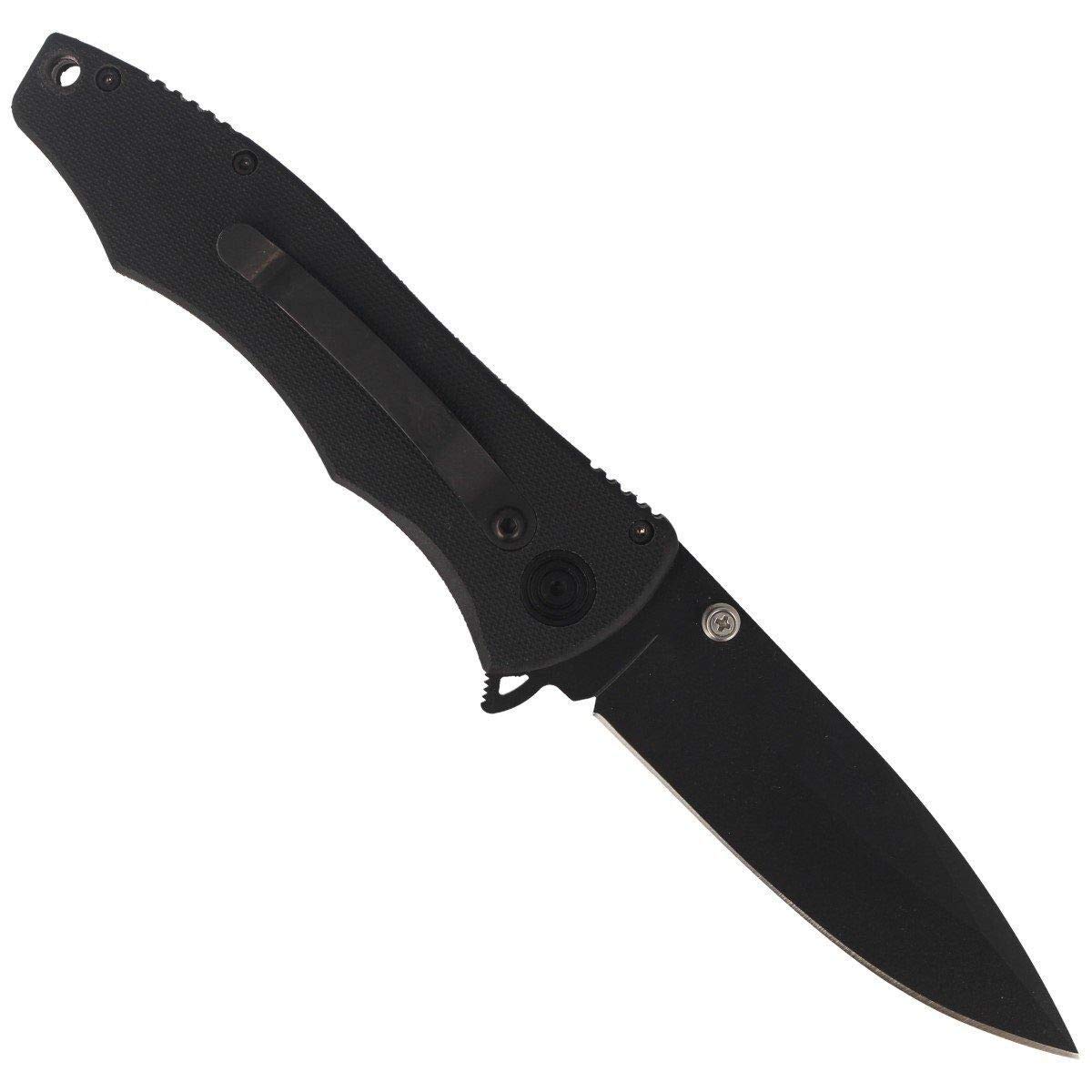 Muela Navaja Panzer PANZER-10N hoja de acero ACX-380 PBT con fibra de vidrio para Caza, Pesca, Supervivencia y Bushcraft Realizado en Ciudad Real + Portabotellas de regalo