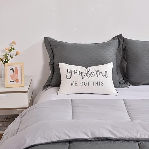 Miniatura 5 de Fundas decorativas de almohada lumbar de 12 x 20 pulgadas con You and Me We Got This Quote, suave y lujosa funda de almohada rectangular para