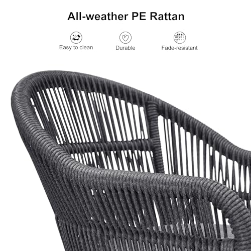 Image of PURPLE LEAF 13 Pieces Oversized Patio Dining Set with Outdoor Aluminium Dining Table and Woven Chairs Modern Metal Furniture Cushions Sets for Garden Yard Indoor Decor Kitchen Gray
