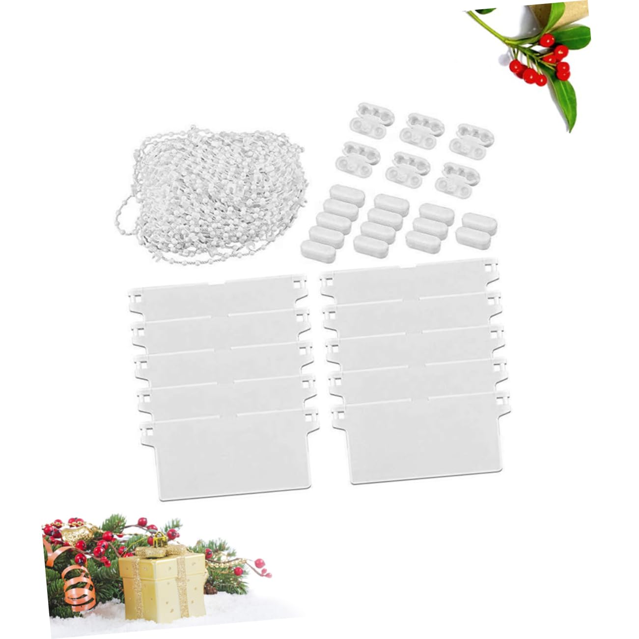 RORPOIR Blinds Accessories Package 20m Beads 89mm Bottom Plate 20pcs Bead Buckles for Vertical and Plastic Curtain Parts