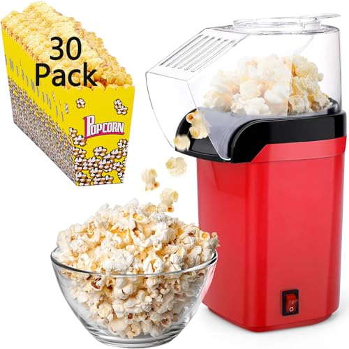 El Mejor Listado de Máquinas de palomitas los 5 más buscados. 42 Maquina de Palomitas de Maiz con Tapa Medidora,Máquina Palomitero de Aire Caliente Automática Incluye 30 bolsas para palomitas,3 Minutos,Capacidad de 80g,Perfecto para reuniones...
